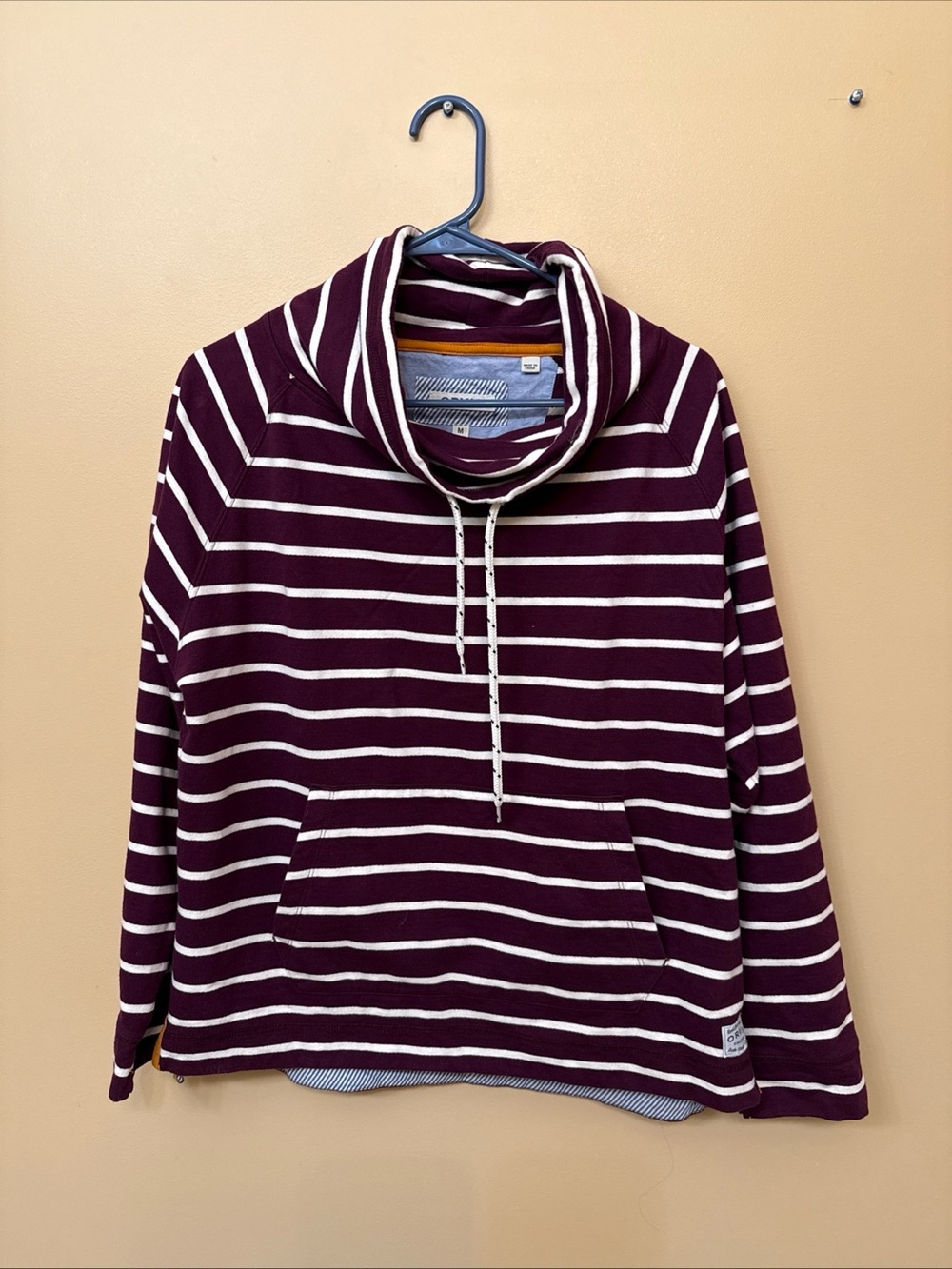 Orvis Burgundy & Cream Striped Pullover